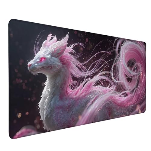 Tapis de souris XXL animal 150x80cm rose imperméable pour bureau et PC