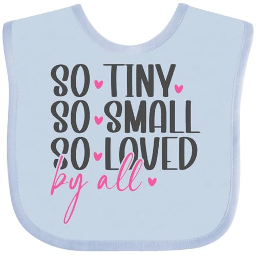 inktastic So Tiny Small So Loved By All Baby Bib Light Blue 47a2a