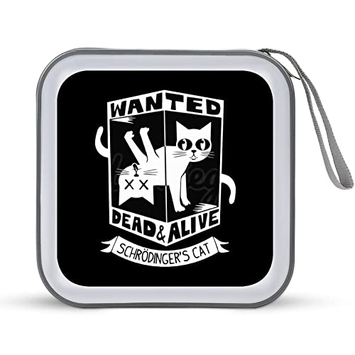CDケース シュレディンガーの猫 ネコ DVDケース CD/DVD収納バッグ ディスクケース CD収納ボックス 40枚収納 Blu-rayケース メディアケース 両面収納 おしゃれ 防水 大容量 小型 持ち運び便利 薄型 ファスナー付 旅行 自宅