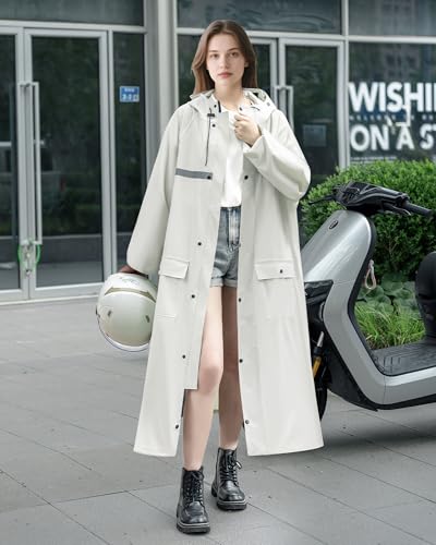 Long Hooded Raincoat Safety Waterproof Emergency Reflective with Packable Rain Jacket Poncho for Men Women Adults2