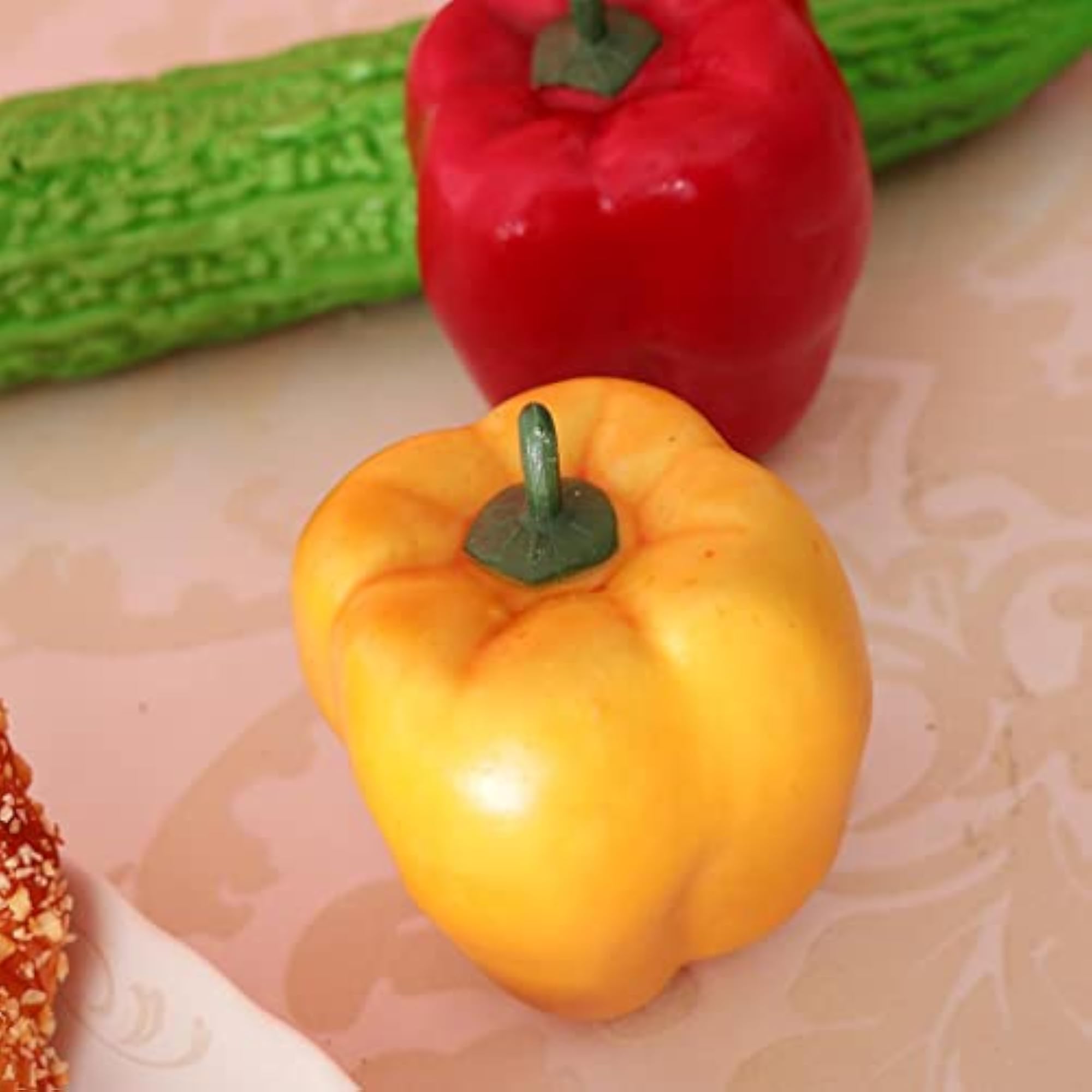 Realistic Artificial Yellow Bell Pepper Decorative Food