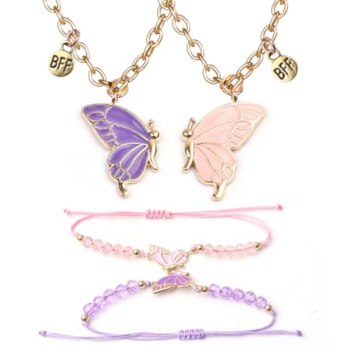 Friendship BFF Necklace Matching Butterfly Necklace for Best Friends, BFF Jewelry, 2 Pieces