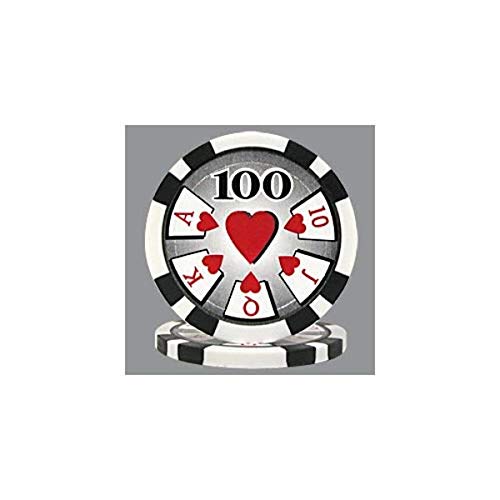 Home Trademark Poker High Roller 100 Poker Chips (100-Piece), 11.5gm