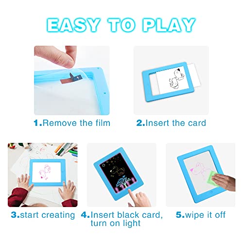 Upgraded Light Up Drawing And Tracing Board For Kids - Magic Glow Doodle Pad, Glow In The Dark Art Neon Drawing Tablet - Educational Toys And Gifts For Kids #TOP7