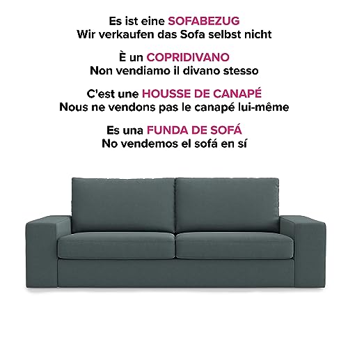 MASTERS OF COVERS Ersatzbezug Kompatibel mit Kivik 3 Sitzer Sofa, Kivik 3 Sitzer Sofabezug, Kivik Bezug, Kivik 3er Bezug, Kivik Loveseat Bezug, 228 x 95 x 83 cm (Dunkelgrau, Polyester) – Bild 4
