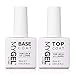 MYGEL by Mylee Vernis Gel Top & Base Coat 2x15ml UV / LED Soak-Off Ongle Art Manucure Pédicure pour le salon et la maison - Dure jusqu'à 2 semaines, facile à appliquer, durable et sûr