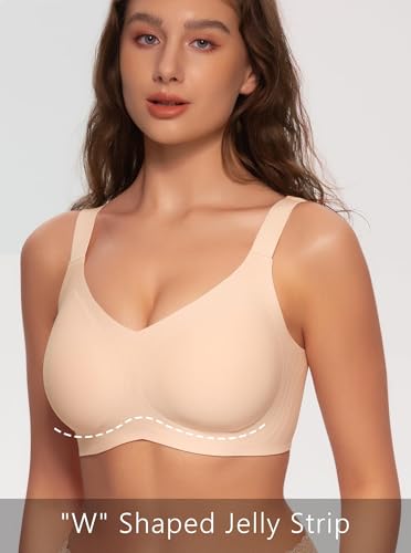 Angelhood V Neck Bra, Seamless Bra for Women, Wireless Bra, Full-Coverage Bra, Comfort Soft Support Bra with Extender3