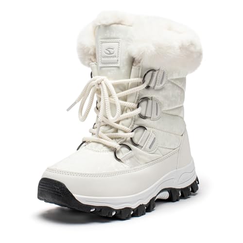 HOBIBEAR Women's Snow Boots Winter Outdoor Faux Fur Lined Warm Water Resistant Mid-Calf Booties