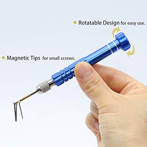 T5 T6 Torx Screwdriver Y000 screwdriver P5 Pentalobe Screwdriver 6 in 1 Precision Screwdriver Set for iPhone,iPad,Laptop,Macbook Air,Samsung,Eyeglass Repair Tools