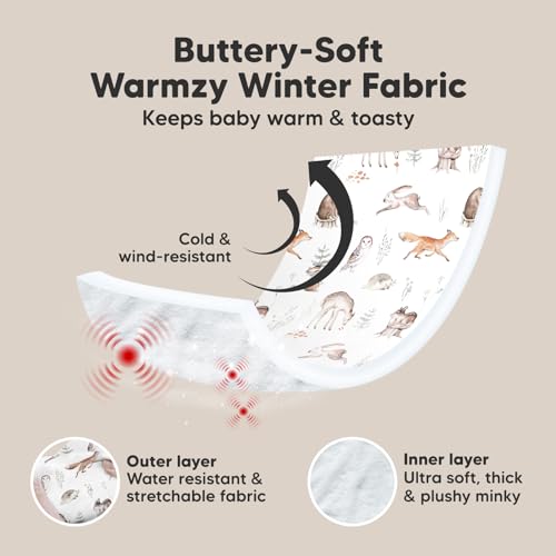 Image of KeaBabies Winter Car Seat Cover Baby, Newborn - Universal Fit Infant Carseat Covers Baby Girl, Boy, Breathable, Lightweight Blanket, Easy to Use Stroller Canopy, Rain,Wind,Sun Shade(Arcadia)