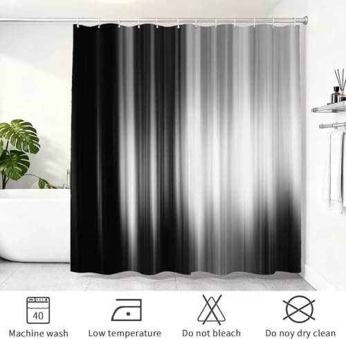 Rideau de douche anti-adhérence 140x200 avec ourlet lesté pour baignoire stable - 8