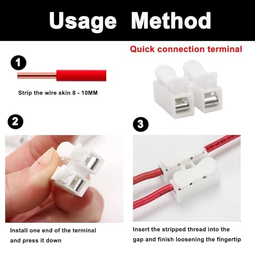 Image of Bellox 50Pcs Cable Connectors- Push Type Quick Wire Cable Jointer, Electrical Wiring Splice Terminal, Spring Loaded Connector for Home Lighting Appliances & Automotive Wiring, Home, Electrician Use