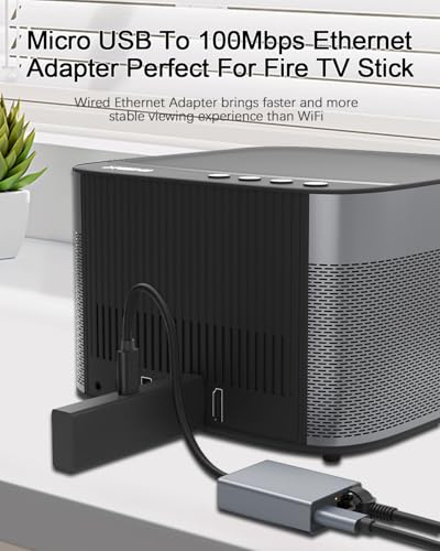 Image of YEZriler Ethernet Adapter for Fire TV Stick, Micro USB to RJ45 Ethernet Adapter Compatible with Fire TV Stick /4K /4K Max, Cube, Chromecast Ultra Audio - Grey