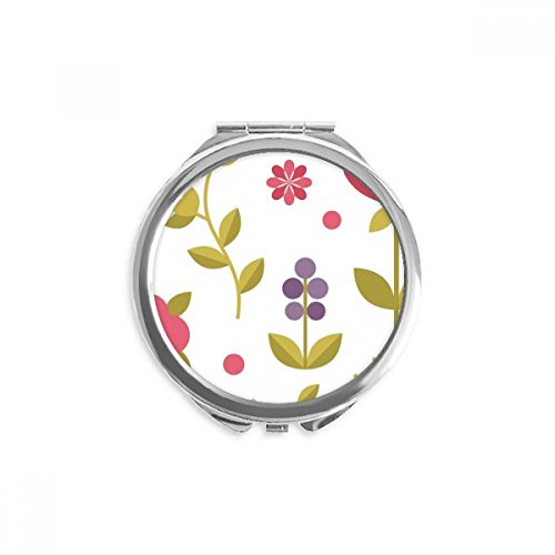 Miroir de maquillage de poche à motif fleur peinture artistique et format rond compact