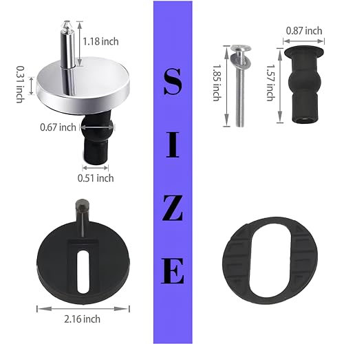 Image of Elegant Casa Western Toilet Soft Close Seat Cover QQ Hinges Quick Release Repairing Kit Spare Part Accessories With Screws, Nuts, Washers Clamp White Color 1 Pair Set Hinge 55 Mm, 10L x 5W CM)-1 Pair