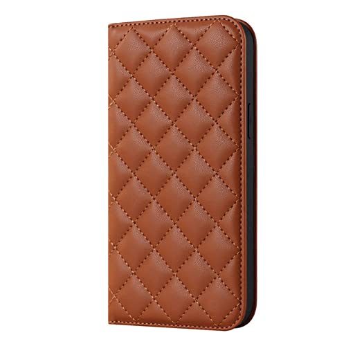 Étui de chargement sans fil iPhone 13 housse antichoc marron en cuir avec fentes cartes
