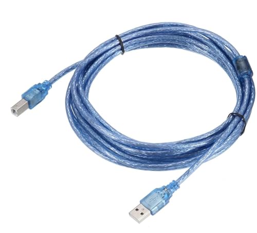 Image of NISHTECH Printer Cable 1.5 Meter, Square USB A to USB B Cable for Printer /Scanner Epson, HP, Canon, Brother, Ethernet Print Smoothly Connect to Computer /Laptop /Pc - USB 2.0 Type B (Blue)