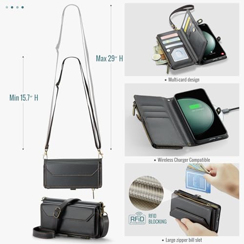 Étui portefeuille Samsung S23 FE 5G en cuir avec blocage RFID et vitre - 4