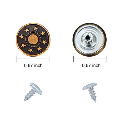 Image of DIY Crafts Design No # 1, Mixed & Combo Set for All Purpose, 40 Sets Jeans Buttons Metal Button Snap Buttons Re (Design No # 1, Mixed & Combo Set for All Purpose)