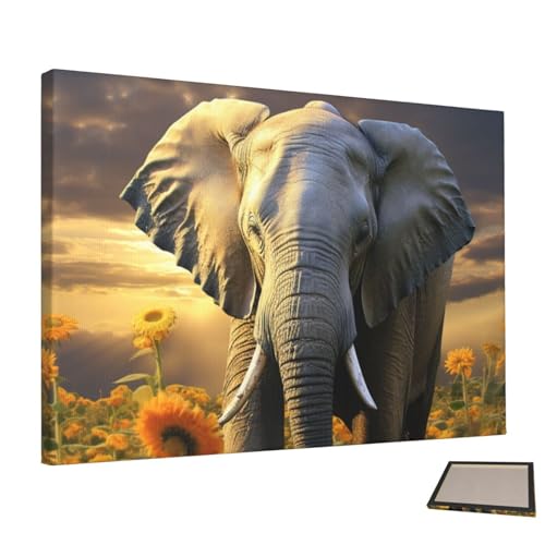 Peinture éléphant et tournesol une toile inspirante pour votre intérieur
