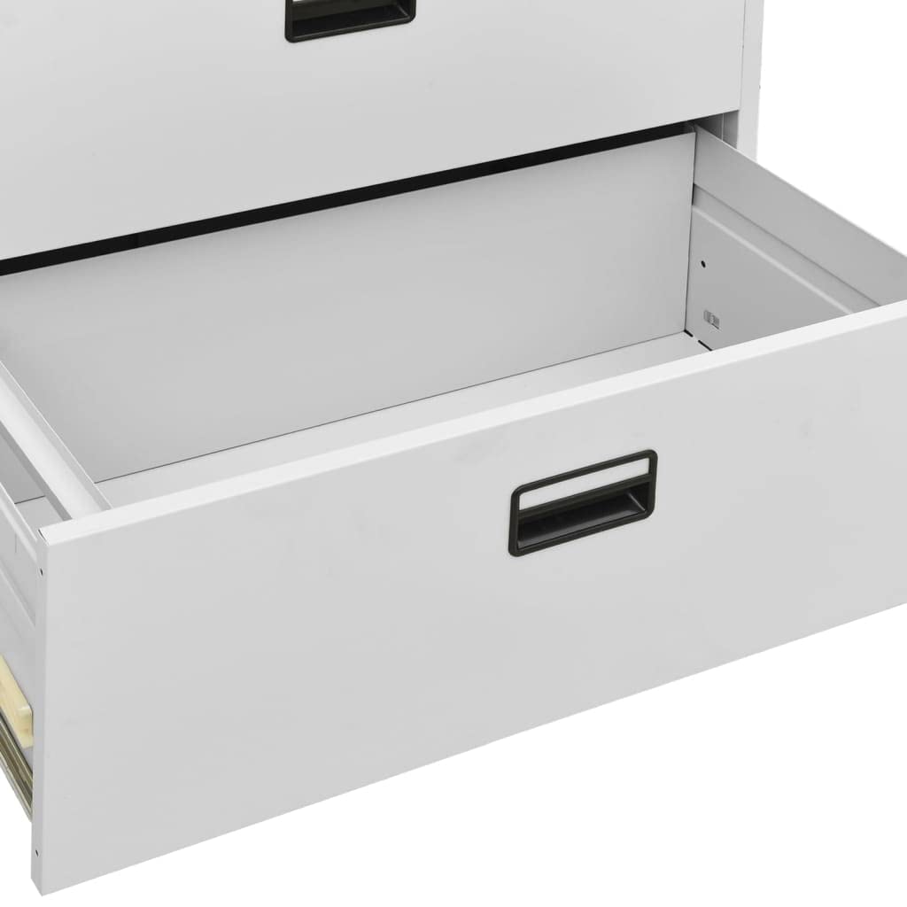 vidaXL Armadio Classificatore Grigio Chiaro 90x46x164 cm in Acciaio