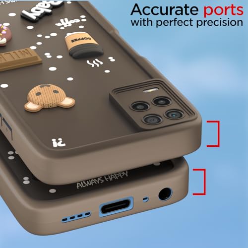 Image of Pikkme Back Cover for Realme 8 4G / 8 Pro | Cute Fun Cartoon 3D Bear Silicone Full Body Protection Bumper Cover (Brown)