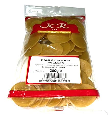 JCR Pani Puri Raw Pellets, 1.2 kg, 6 Packs of 200g, 6 count (Pack of 1)