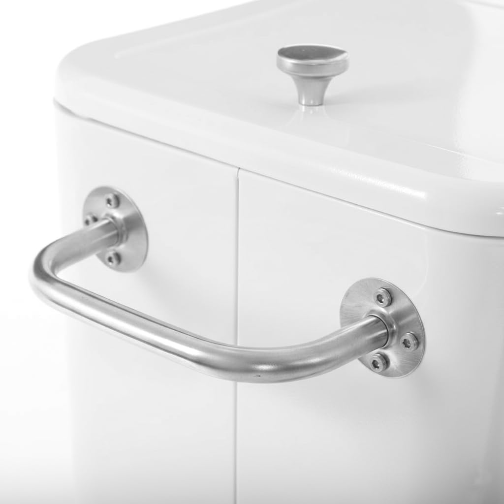 LOLAhome Nevera Carrito Vintage para Exterior, Blanco, 56 litros Capacidad | De Acero con tratamiento Epoxi para Exterior. Carrito de bebidas retro auxiliar con isotermo. Para barbacoa y celebraciones