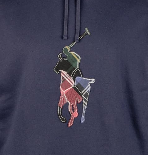 POLO RALPH LAUREN Men's Big & Tall The RL Fleece Big Patchwork Pony Hoodie 4XLT Navy3