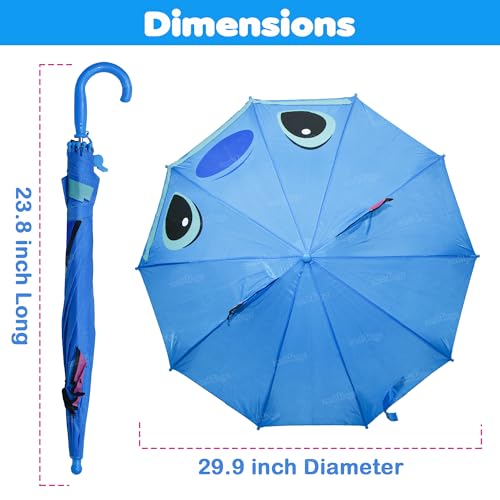 Image of Zest 4 Toyz Umbrella for Kids Windproof Waterproof Lightweight Stylish Easy To Carry 3D Cartoon Umbrella For Rain Kids Umbrella for Girls (Pack of 1) Blue