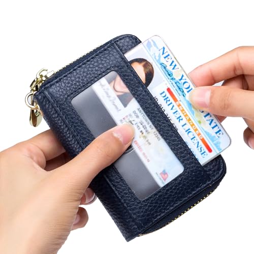 Image of imeetu Rfid Credit Card Holder,Genuine Leather Businese Card Case,Rfid Blocking Wallet for Women & Men
