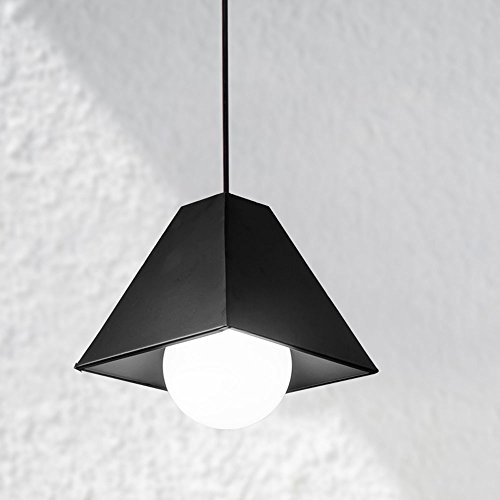 Lampe de Moderne à LED carrée et suspension réglable en fer noir pour salle à manger