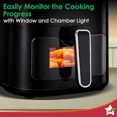 Image of Wonderchef Evita Digital Air Fryer, 1350W, 5 L, Rapid Hot Air Technology, 8 Pre-set Menus, Non-stick Basket, In-built Memory, Customised Time & Temperature Control, Fry, Bake, Grill, 2-Yr Warranty