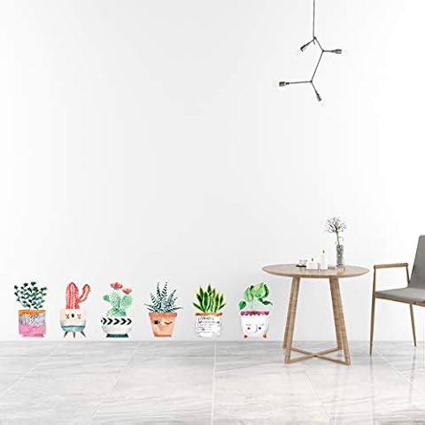 ARI MES - Plant Wall Stickers for Indoor Decor - Peel-and-Stick Vinyl Decals, Decorative Aesthetic for Nursery Rooms, Kitchens, Classrooms or Bathrooms - Removable Vinyl Decor, Cute Plants, 6 Sheets Cover