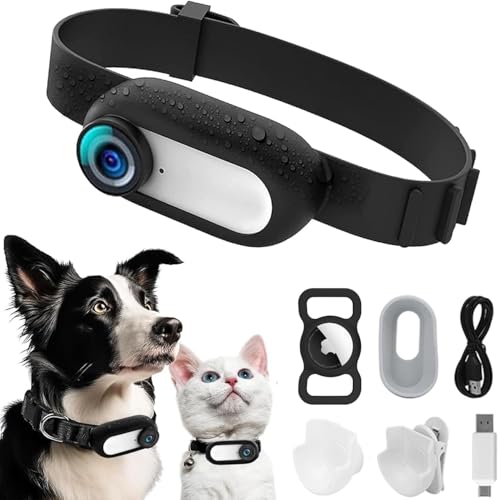 Image of HD 1080P Cat Camera Collar with Video Record Wireless Mini Sport Cam,Small Action Cameras,Body Camera for Pet Supplies /Stuff,Outdoor /Inoor Birthday Gift No WiFi