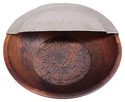 Portable Rustic Fire Patina Copper Foot Bath Care Comfort Shower Spa Relaxation Pedicure Side Bowl Massage Tub Basin Cauldron Pot + Nickel Footrest