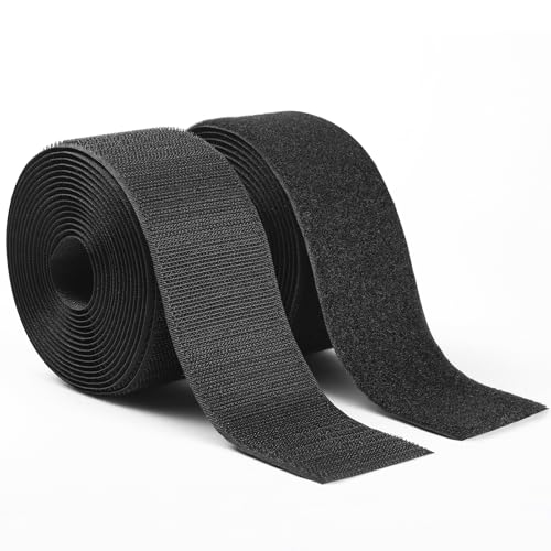 2in x 10ft | Sew On Hook and Loop Strips for Fabric | Non-Adhesive Hook & Loop Roll for Clothes Sewing