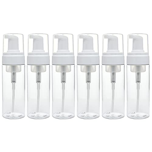 12 botellas de espuma vacías recargables de 30 ml, dispensador de plástico para jabón líquido, limpiador de pestañas, champú, limpieza espumosa, embalaje de cosméticos de viaje (6 unidades de 150 ml)