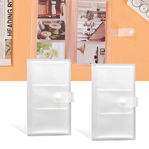 2Pcs Kpop Photocard Holder Book, Business Card Holder Book, Transparent Photocard Sleeves Credit Card Holder, Mini Photo Album Photocard Binder for Polaroid Snap & Zip Instant Printer (240, 120 Slots)