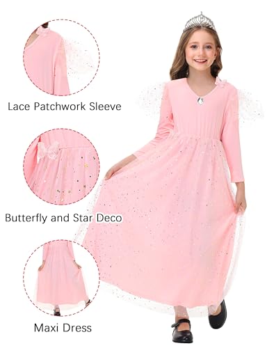 Remimi Girls Halloween Pink Witch Dresses Festival Holiday Movie Maxi Dress 3-14 Years4