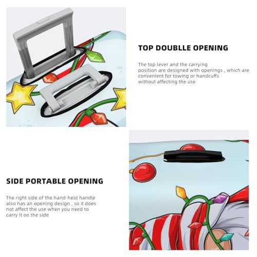 Funny Christmas Gnome Print Luggage Cover For Suitcase,Washable Elastic Travel Suitcase Protector With Zipper Closure And Bottom Buckle – Fits 18-32" Luggage-Large3