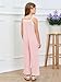 Haloumoning Girls Wide Leg Jumpsuit Kids Casual Sleeveless Romper Spaghetti Strap Overalls with Pockets and Side Slit