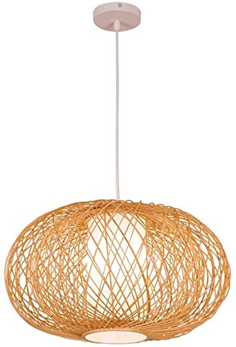 Pendre chinois en bambou avec lustre en rotin pour décoration naturelle - 4