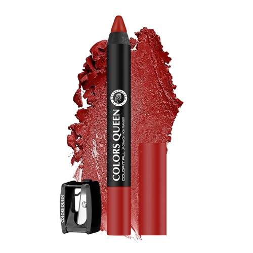 Image of Colors Queen Color It All Long Lasting Crayon Lipstick | Up to 18 Hours Stay | Creamy Matte Finish | Waterproof & Light Weight| Smudge Proof & Non-Transferable | Lipstick for Women (Smoke Red,3.5g)