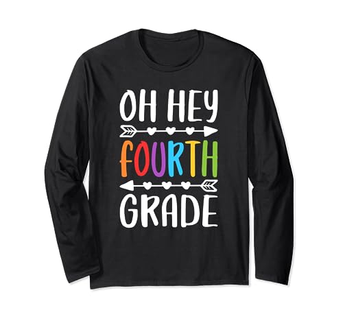 Maglietta Oh Hey Quarta elementare 4th Grade Teacher Student Shirt Maglia a Manica