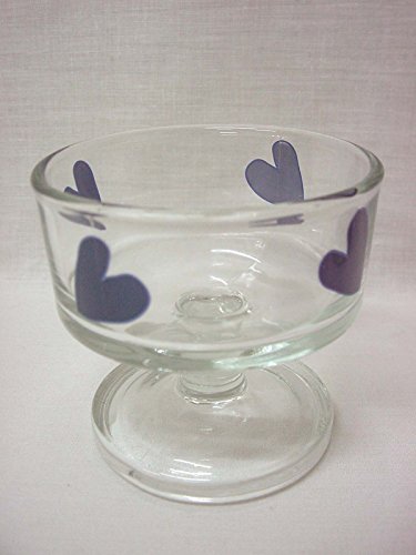 COPA HELADO BAJA 130 ML CRISTAL TRANSPARENTE CORAZONES AZUL