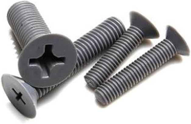 20pcs M10 PVC Nylon Cross Countersunk Head Screws Gray Flat Head Bolt Plastic Bolts Insulated Screw 30mm-35mm Thread Length - (Size: M10x30mm)