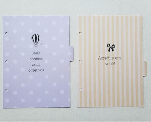 Refil Divisórias Fichário Fina Ideia + 10 Canetas Gel Cor