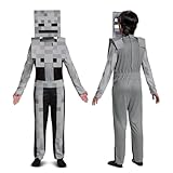 Disguise Minecraft Skeleton Costume for Kids, Video Game Inspired Character Outfit, Classic Child Size Small (4-6),Gray