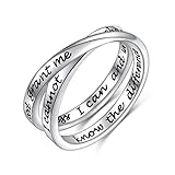 925 Sterling Silver Inspirational Ring Bible Verse Ring God Grant Me The Serenity Prayer Rings Christian Jewelry for Women Girls Size 6
